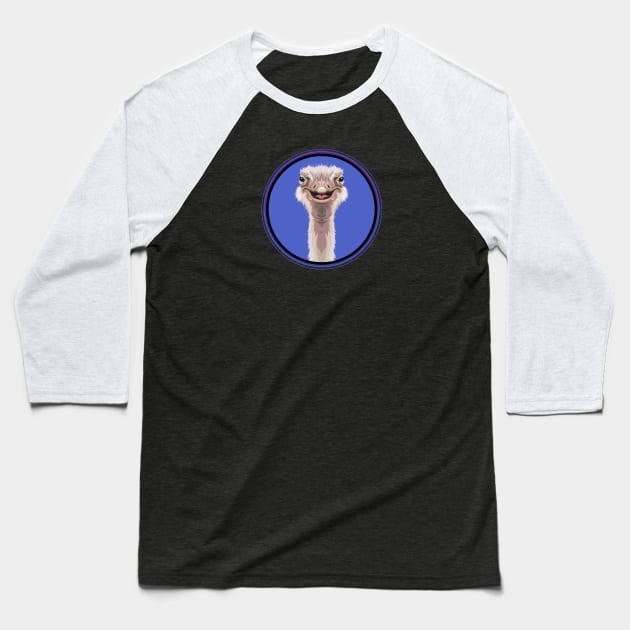 Ostrich Circle Baseball T-Shirt by Peppermint Narwhal